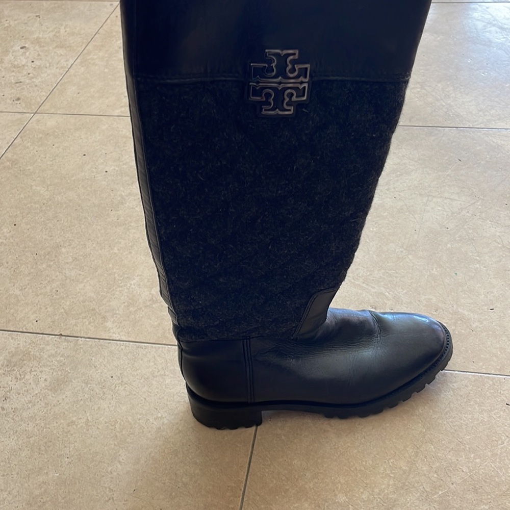 Tory Burch size 7.5 black and gray boots!